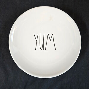 Rae Dunn Artisan Collection Yum White Plate Farmhouse 6.25"